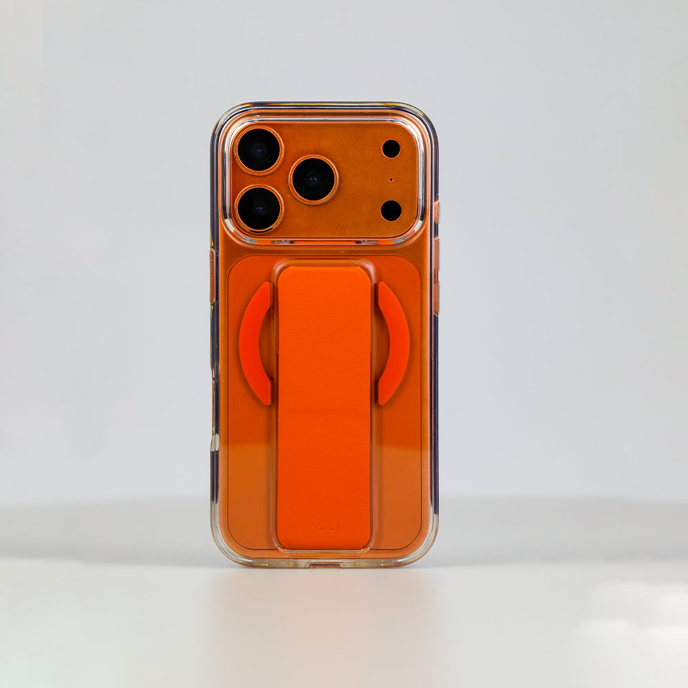Asli Global MagTrox Gravitas Transparent with Leather Grip MagSafe Case for iPhone 17 Pro