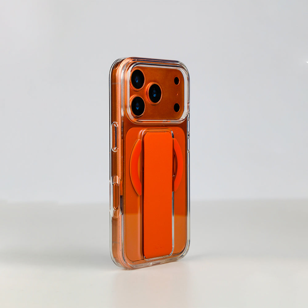 Asli Global MagTrox Gravitas Transparent with Leather Grip MagSafe Case for iPhone 17 Pro