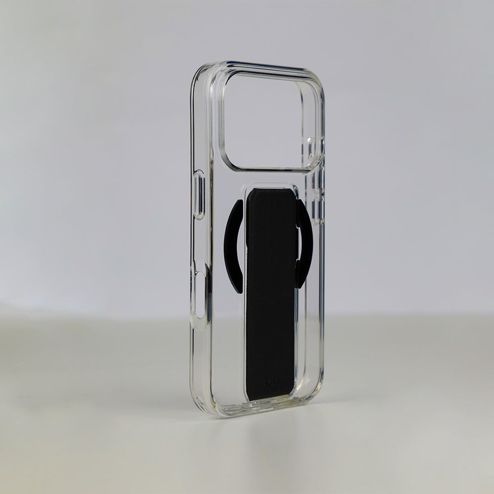 Asli Global MagTrox Gravitas Transparent with Leather Grip MagSafe Case for iPhone 17 Pro
