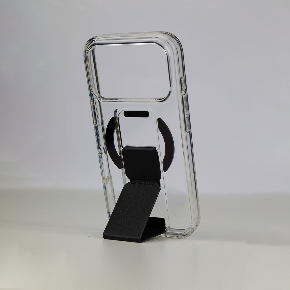 Asli Global MagTrox Gravitas Transparent with Leather Grip MagSafe Case for iPhone 17 Pro