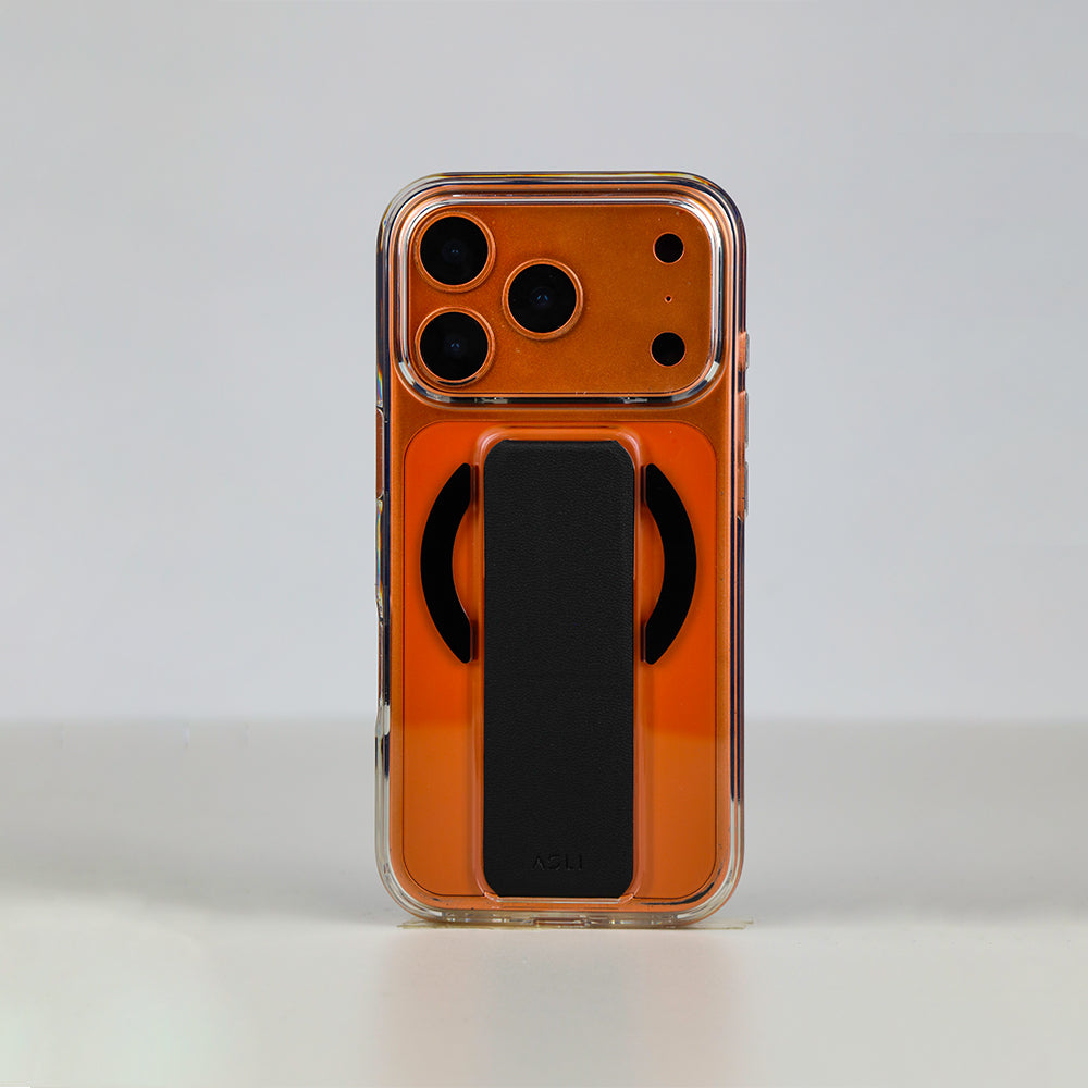 Asli Global MagTrox Gravitas Transparent with Leather Grip MagSafe Case for iPhone 17 Pro