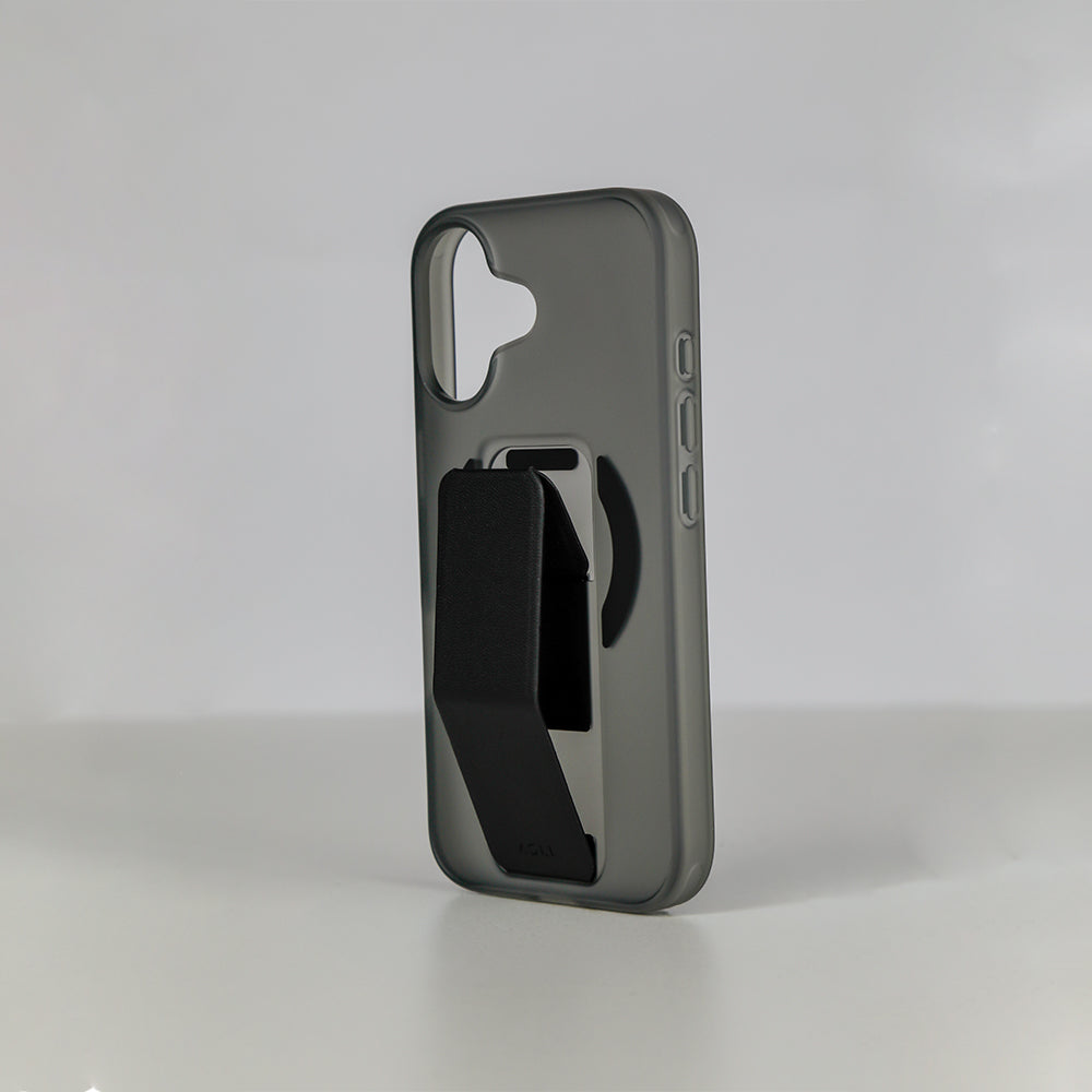 Asli Global MagTrox Gravitas MagSafe Leather Grip Case for iPhone 17 | Black