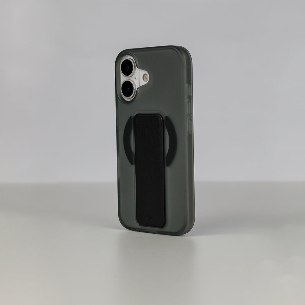 Asli Global MagTrox Gravitas MagSafe Leather Grip Case for iPhone 17 | Black