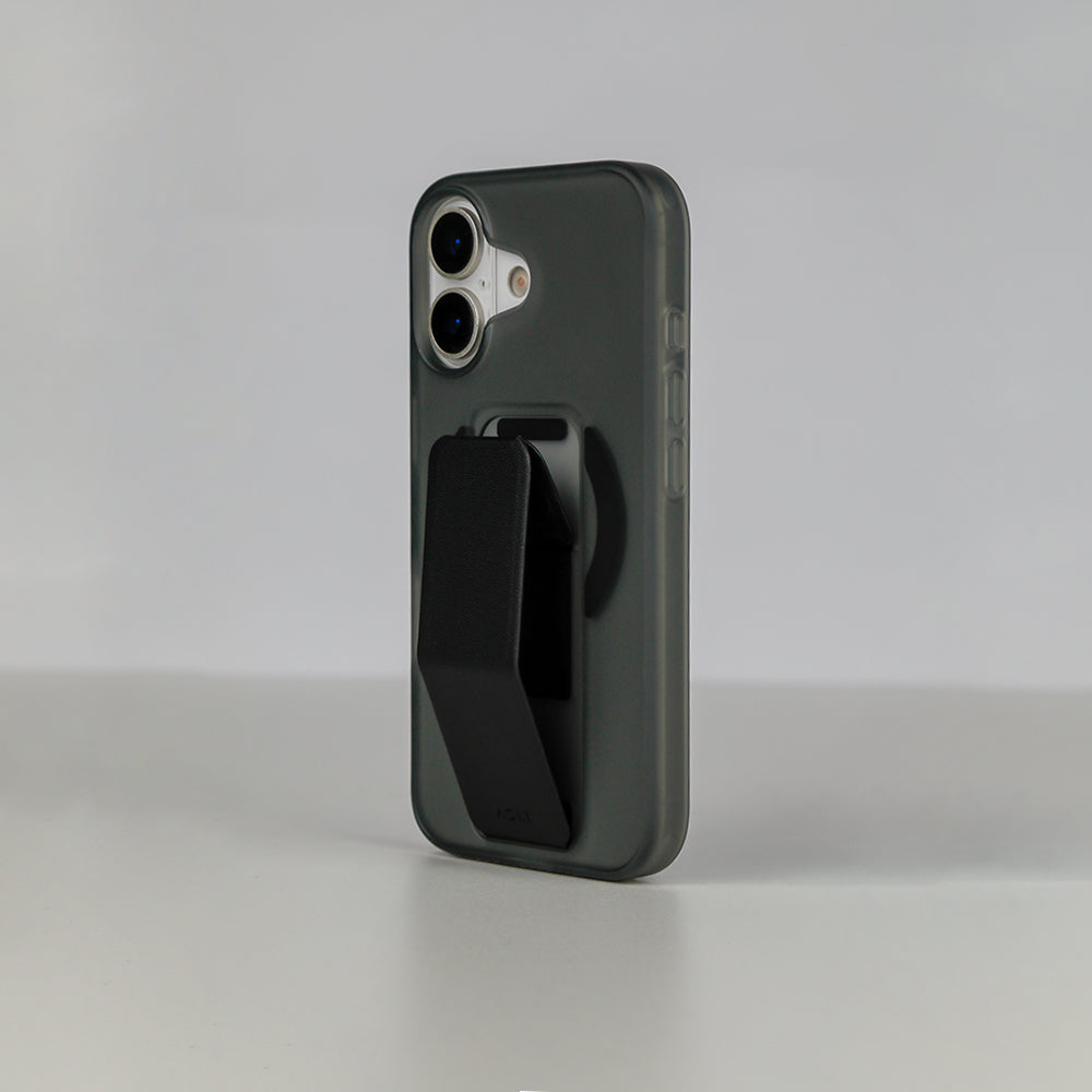 Asli Global MagTrox Gravitas MagSafe Leather Grip Case for iPhone 17 | Black
