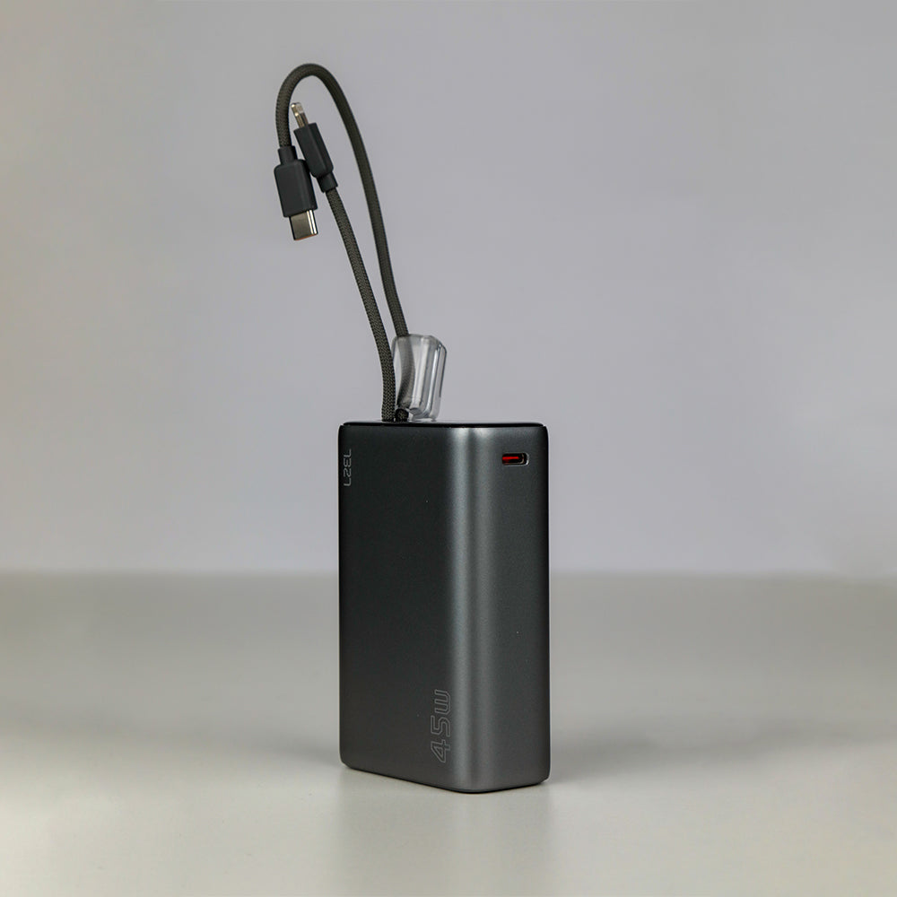 LZEL Neurode 20K Pd45W Mini Power Bank Pd3.0 & Qc3.0 | Usb-C Cable & Lighting Cable