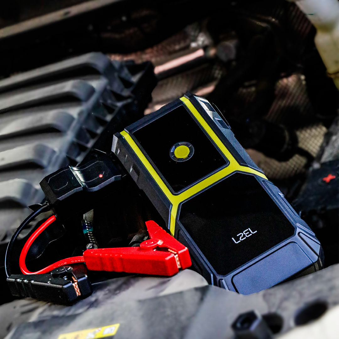 LZEL EnergizeIgnite - 12,000mAh Car Jump Starter with LED Flashlight | Gray/Yellow