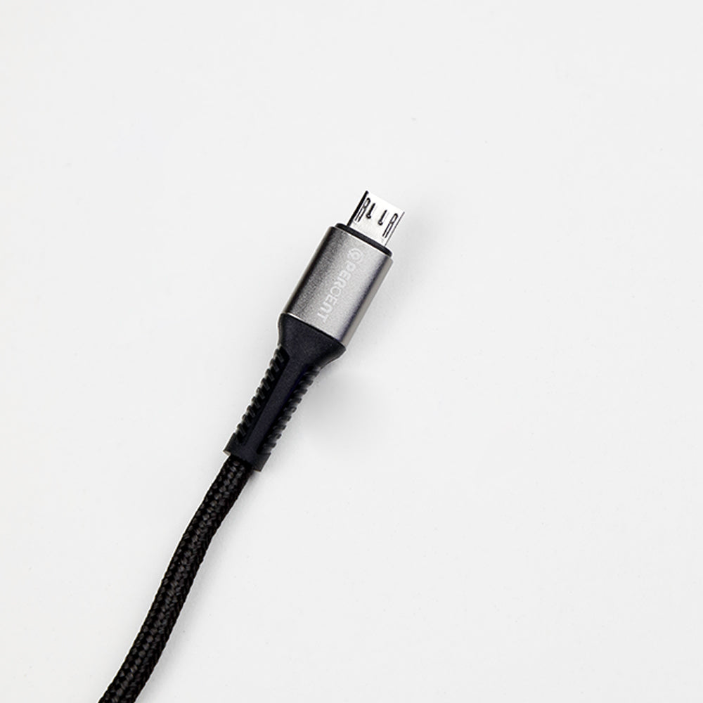 90 Percent USB-A to Micro Nylon Braided Fast Charging Data Cable 1M | Black