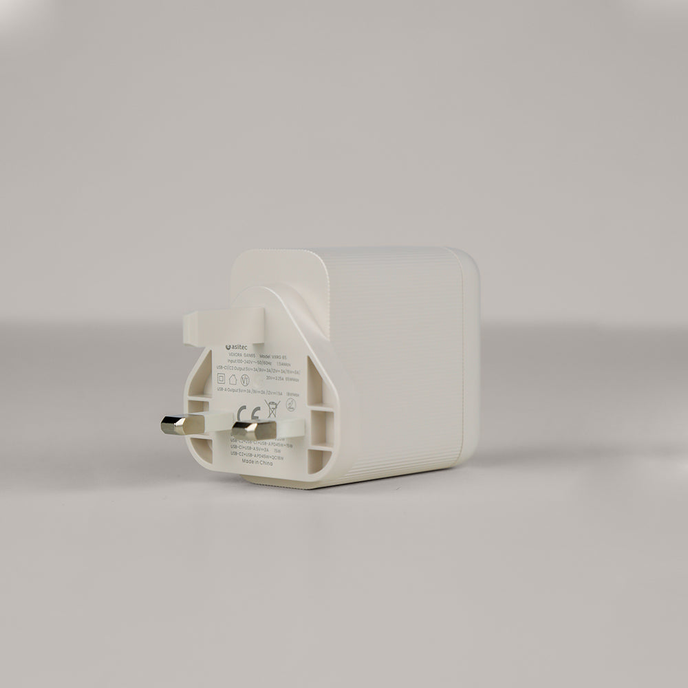 aslitec VexoraGaN 65W â Compact GaN Charger, USB-A  Dual USB-C Triple Ports