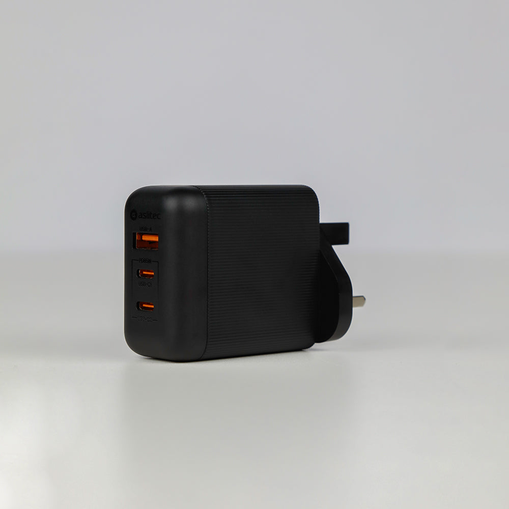 aslitec VexoraGaN 65W â Compact GaN Charger, USB-A  Dual USB-C Triple Ports