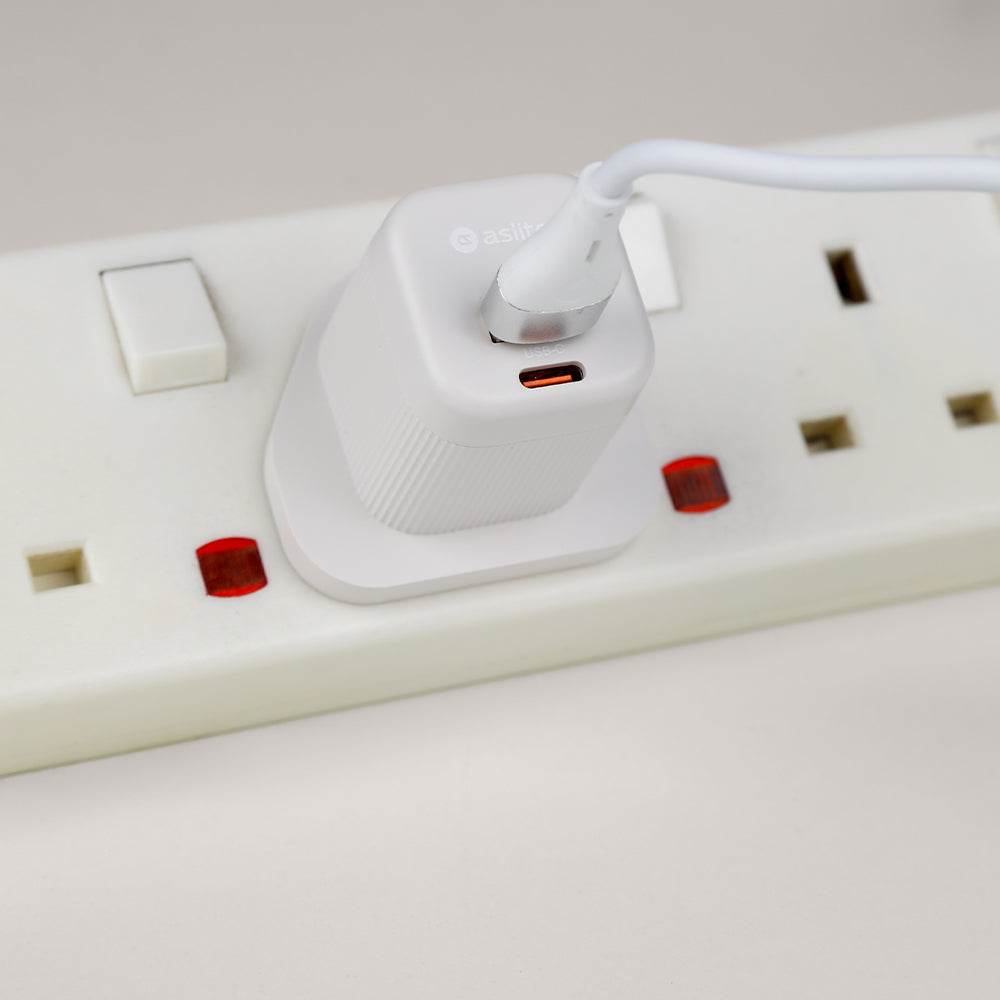 aslitec VexoraGaN 35W â€“ Premium GaN Charger, Dual USB-A + USB-C Ports