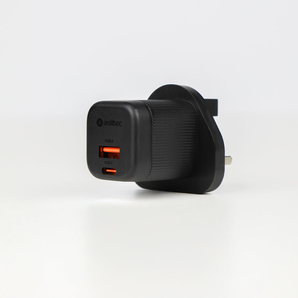 aslitec VexoraGaN 35W â€“ Premium GaN Charger, Dual USB-A + USB-C Ports
