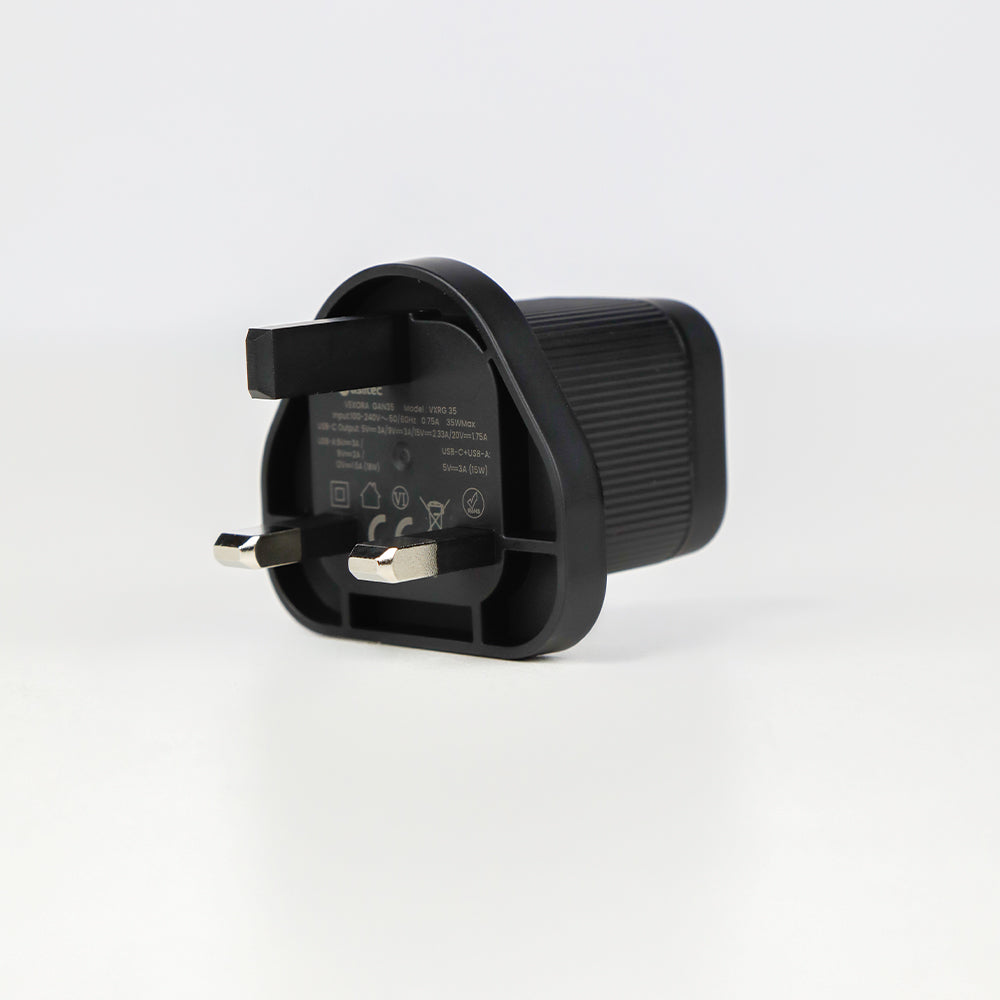 aslitec VexoraGaN 35W â€“ Premium GaN Charger, Dual USB-A + USB-C Ports