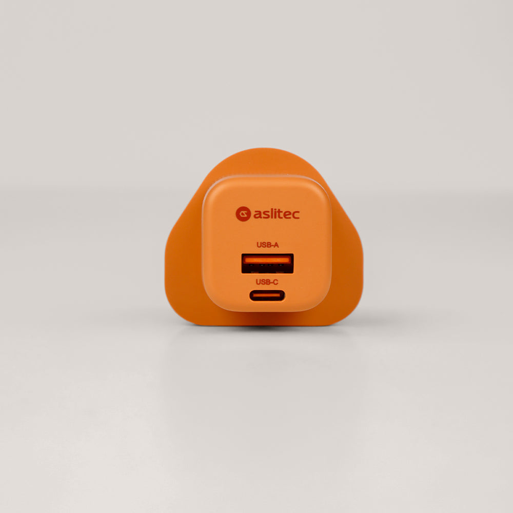 aslitec VexoraGaN 35W â€“ Premium GaN Charger, Dual USB-A + USB-C Ports