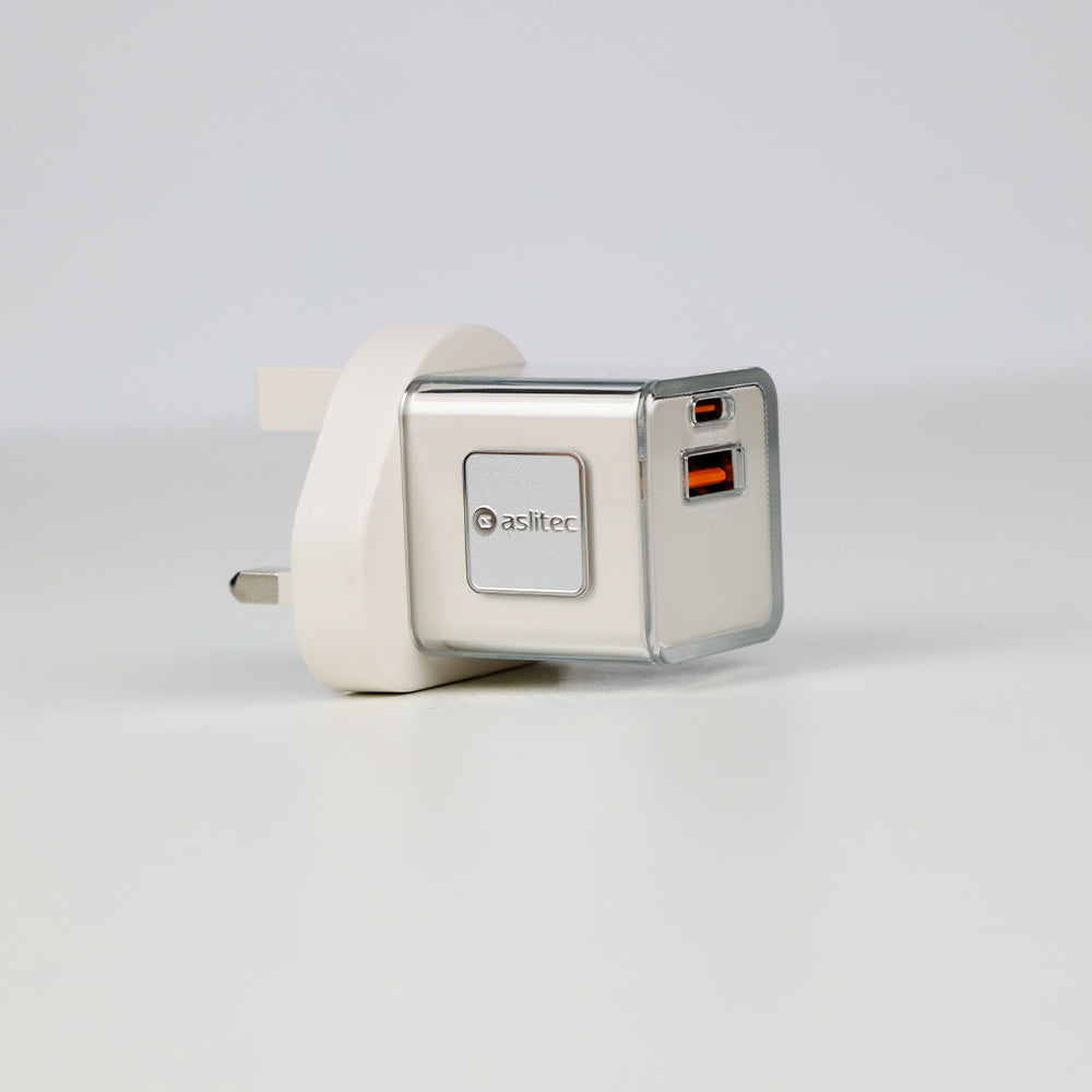 aslitec VoltiqueGaN 35W â€“ Premium GaN Charger, Dual USB-A + USB-C Ports