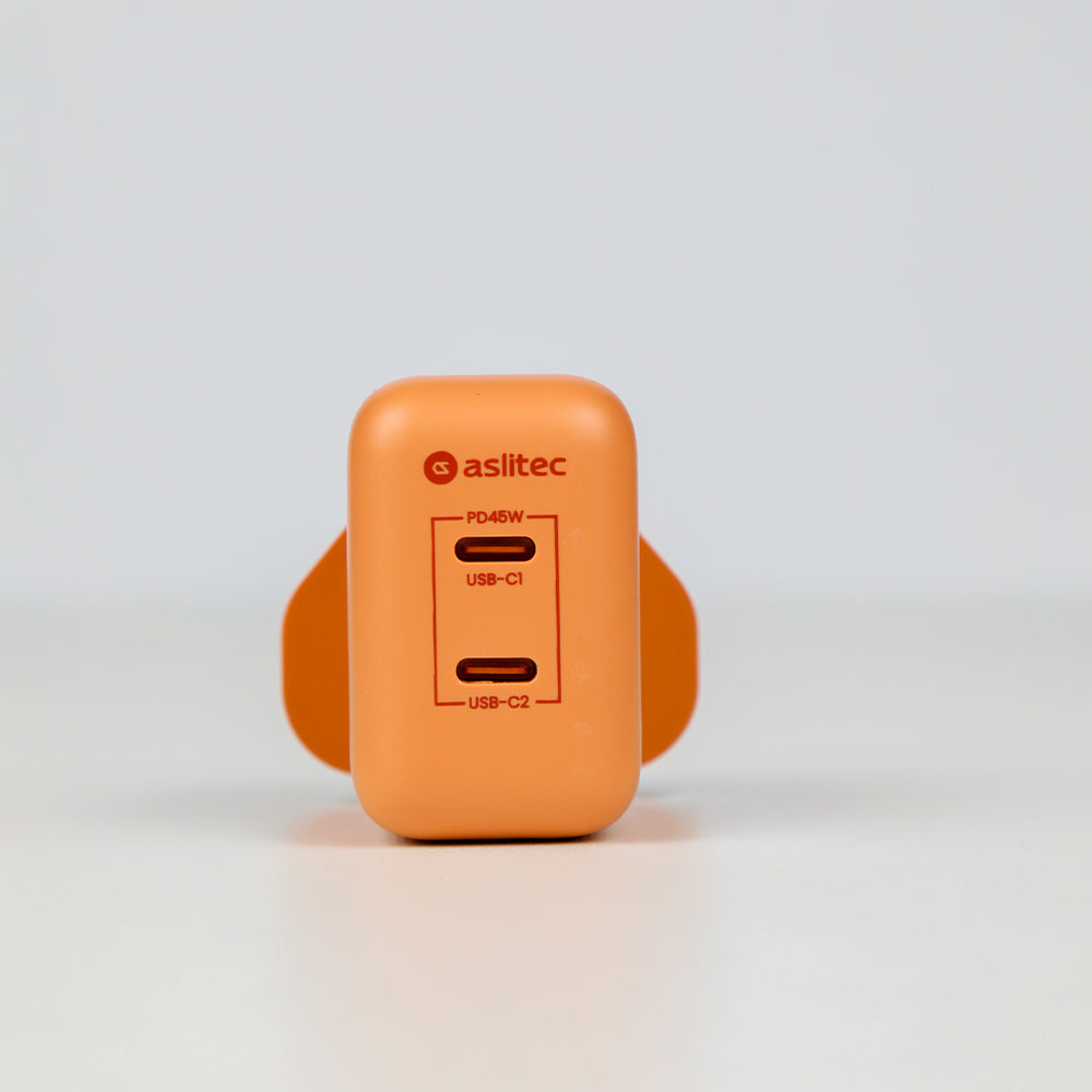 aslitec VexoraGaN 45W â Compact GaN Charger, Dual USB-C Ports
