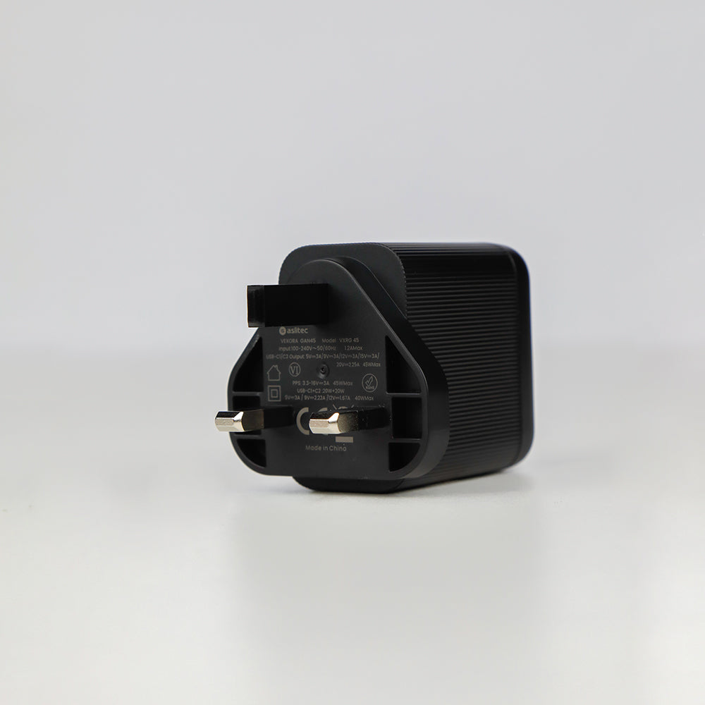 aslitec VexoraGaN 45W â Compact GaN Charger, Dual USB-C Ports