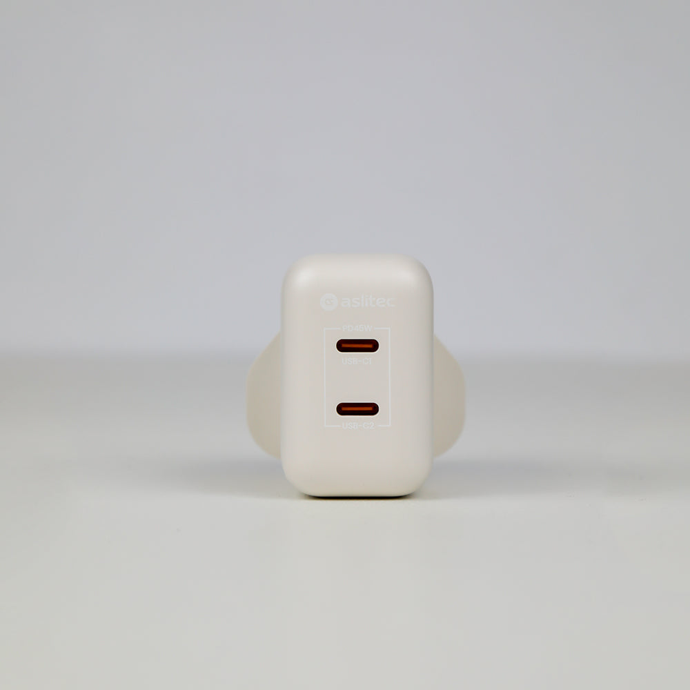 aslitec VexoraGaN 45W â Compact GaN Charger, Dual USB-C Ports