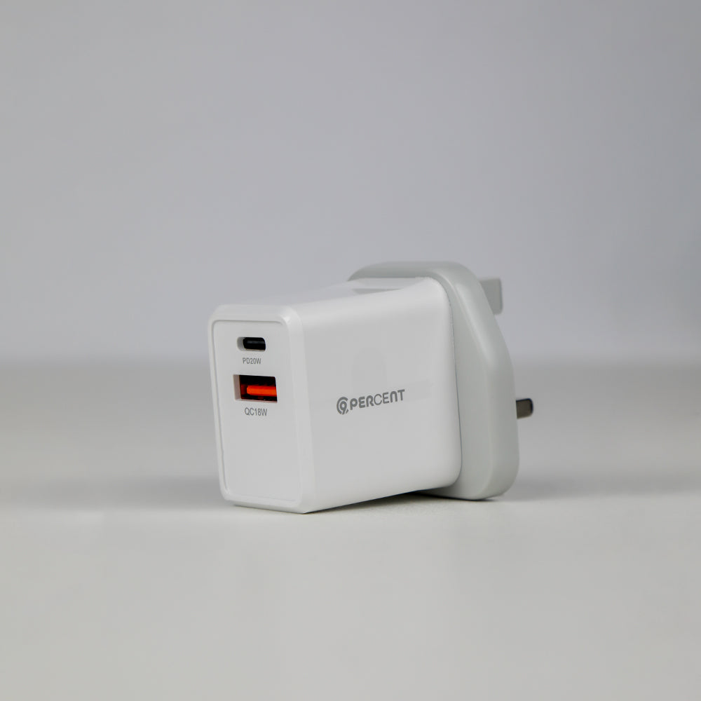 90 Percent ThunderNeo Volt+ 20W Dual Port Wall Charger | White
