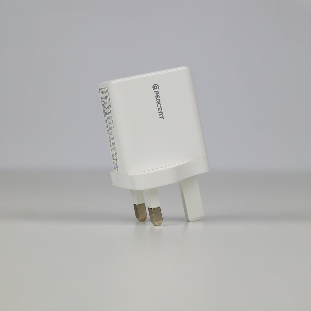 90 Percent THUNDERNEO Volt – 20W Dual-Port USB Wall Charger | White