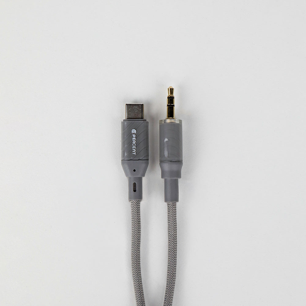 90 Percent Audio Flex 90 – Type-C to AUX Audio Braided Cable, 1M