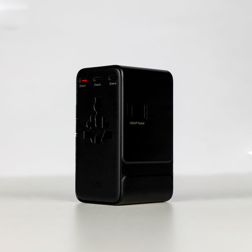LZEL Voyage Globepowers 205W GaN III Fast PD Travel Adapter | Black