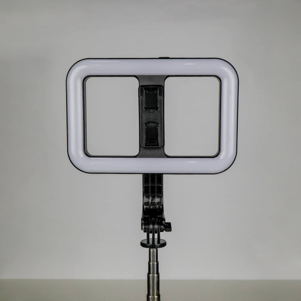 LZEL LensSnap Series 3-in-1 Selfie Stick with Tripod & Ring Light | Black