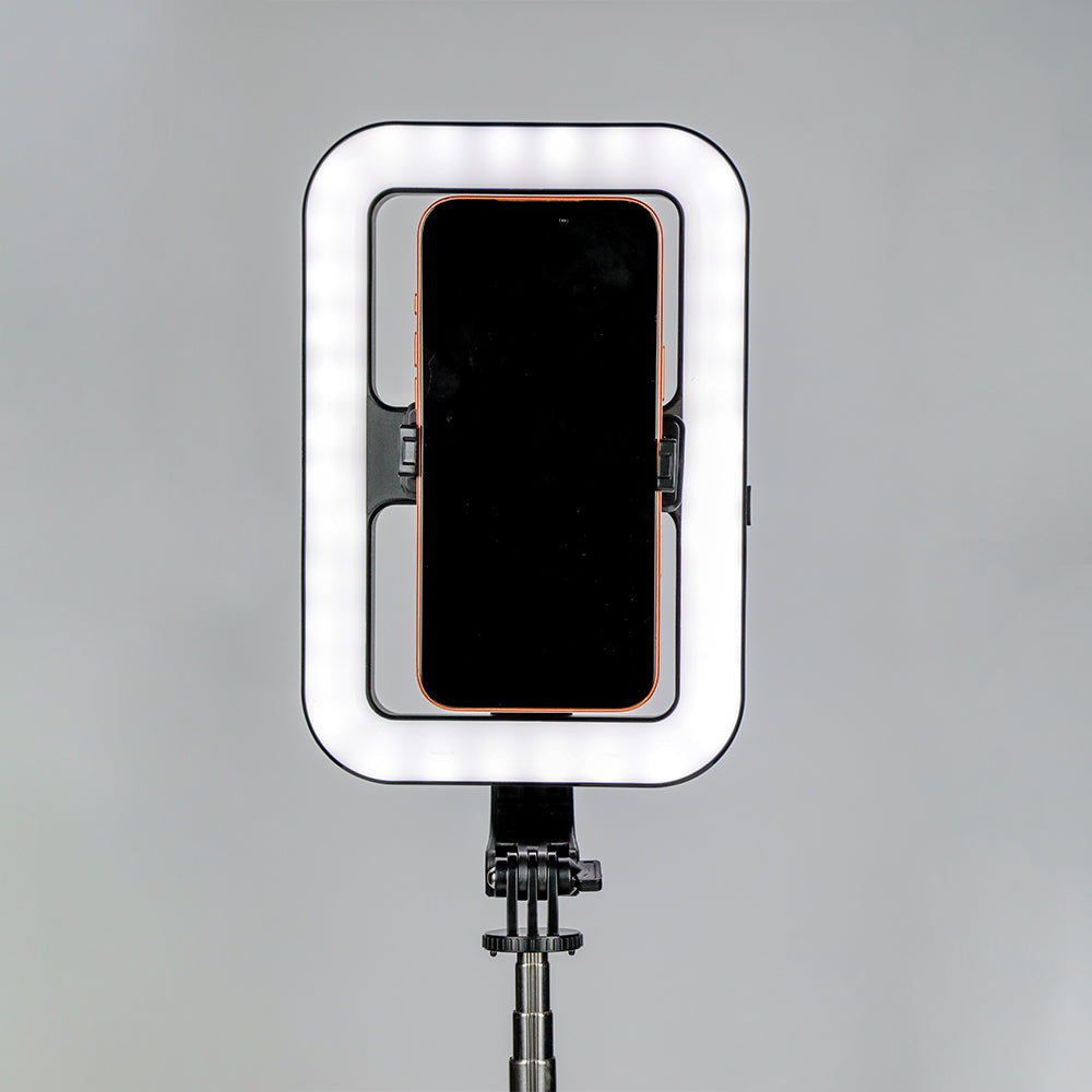 LZEL LensSnap Series 3-in-1 Selfie Stick with Tripod & Ring Light | Black