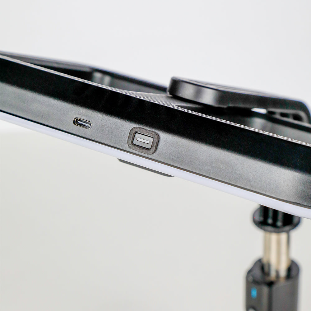LZEL LensSnap Series 3-in-1 Selfie Stick with Tripod & Ring Light | Black