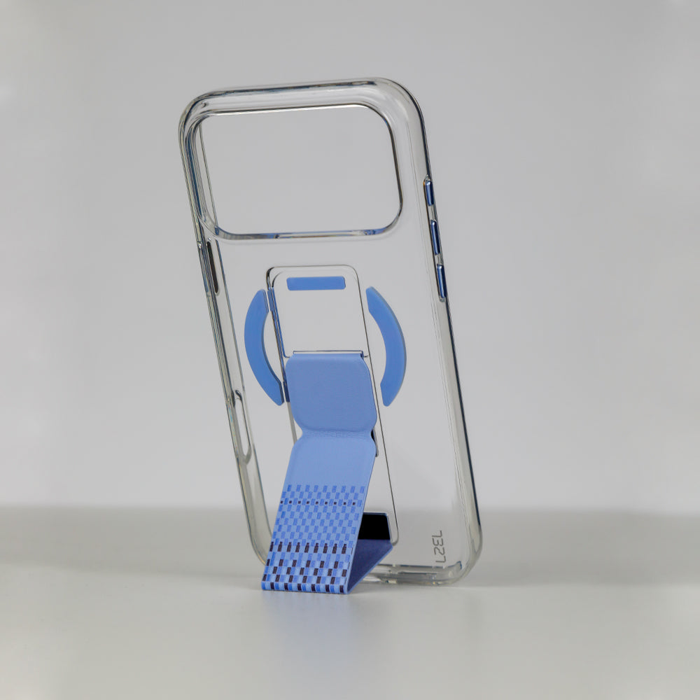 LZEL Clear Leathertand Crystal Clear Magsafe Case With Leather Kickstand For iPhone 18 Pro & 18 Pro Max