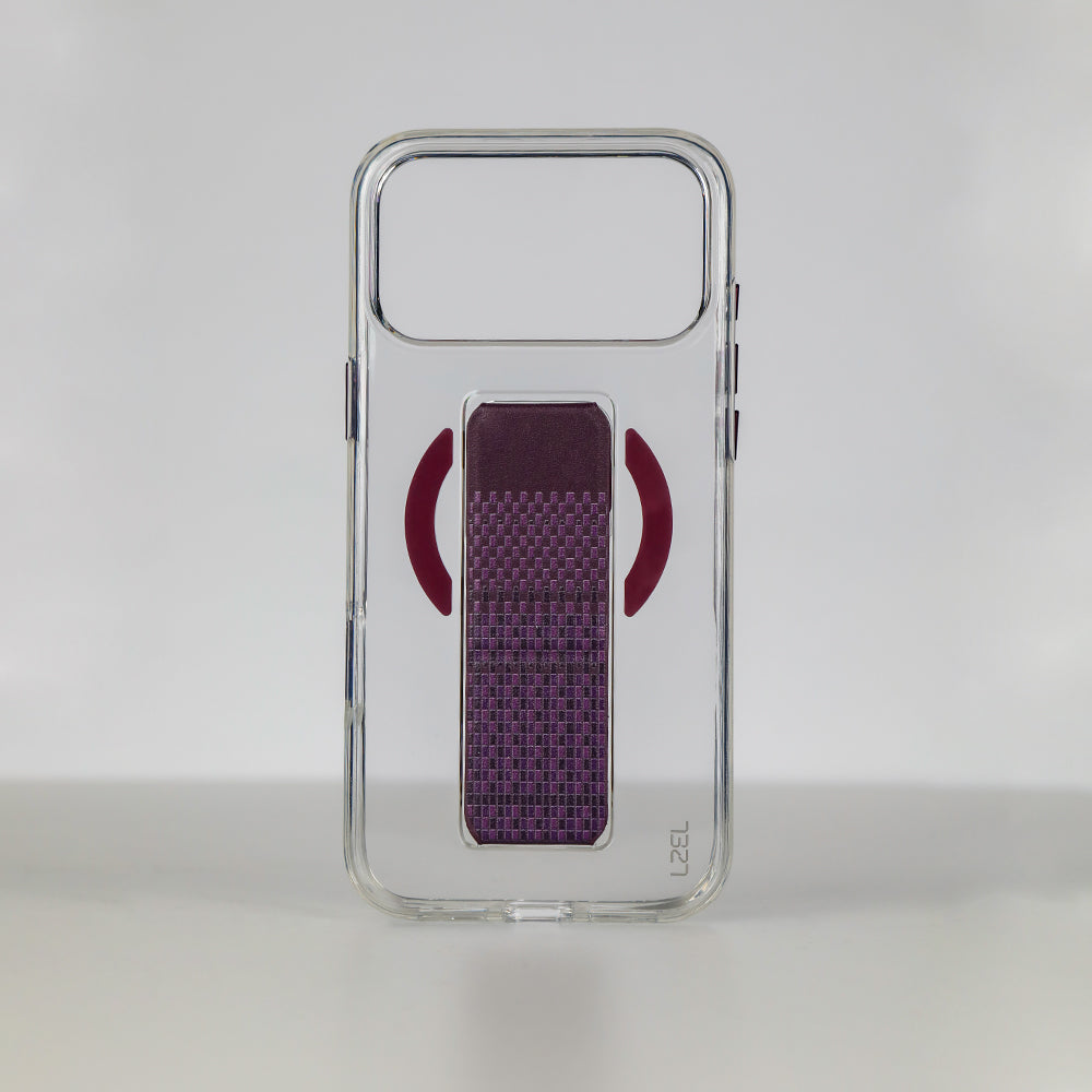 LZEL Clear Leathertand Crystal Clear Magsafe Case With Leather Kickstand For iPhone 18 Pro & 18 Pro Max