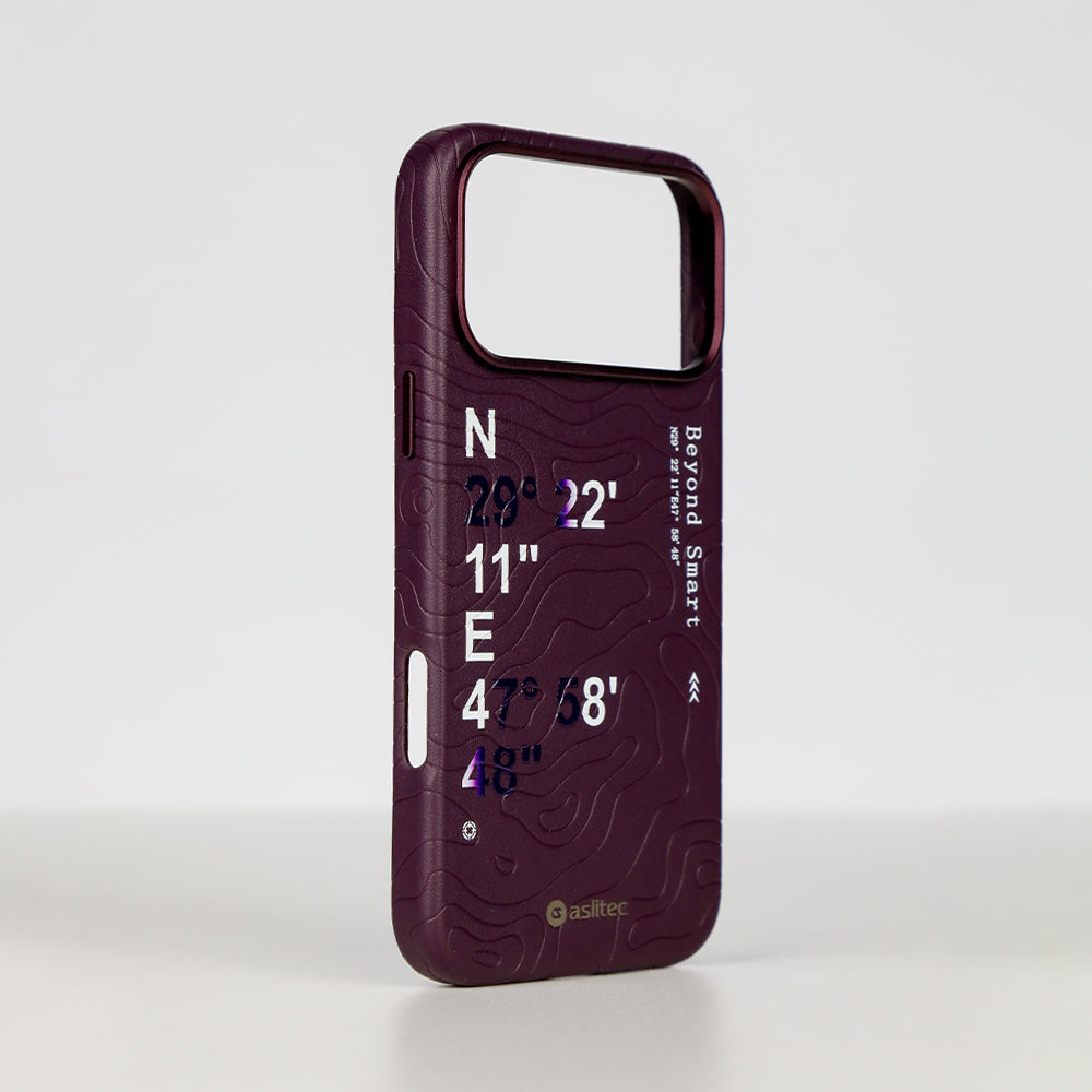 aslitec Geomag Coordinate Sophisticared Leather Magsafe Case With Coordinate Design Case For iPhone 18 Pro
