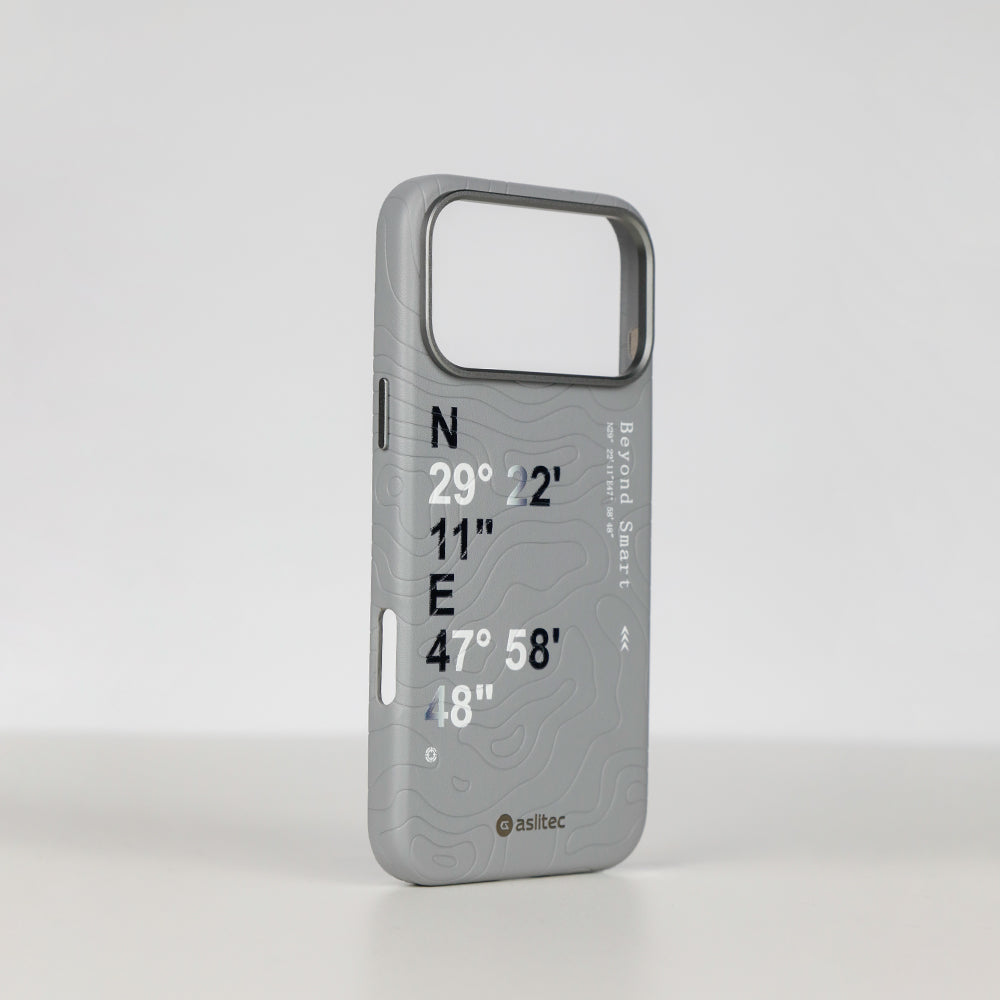 aslitec Geomag Coordinate Sophisticared Leather Magsafe Case With Coordinate Design Case For iPhone 18 Pro Max