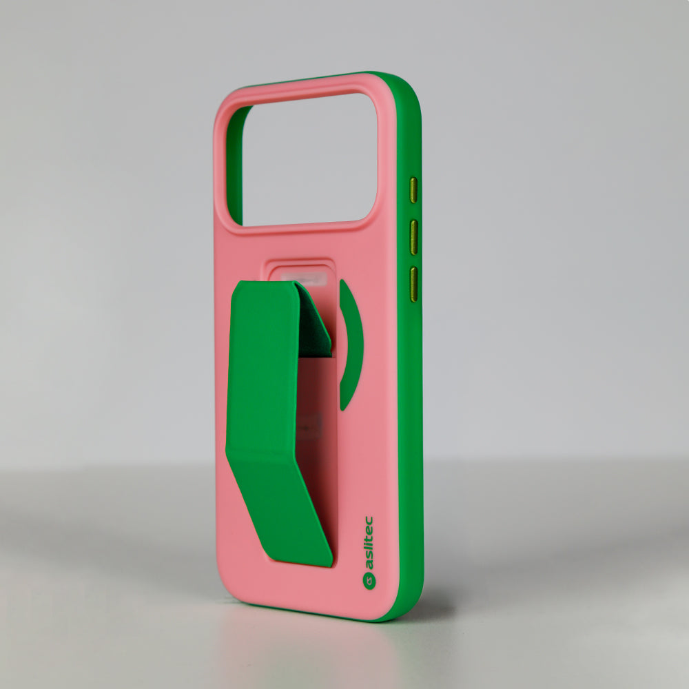 aslitec MagColor Fusion Premium Leather MagSafe Case with Fold-Out Kickstand for iPhone 18 Pro & Pro Max