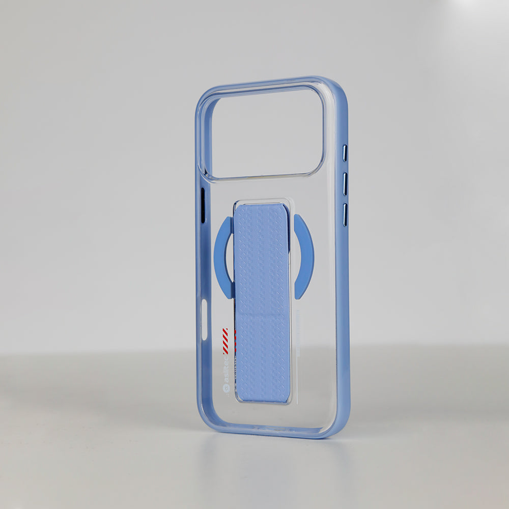 aslitec Luxestand Mag Crystal Clear Magsafe Case With Leather Kickstand For iPhone 18 Pro