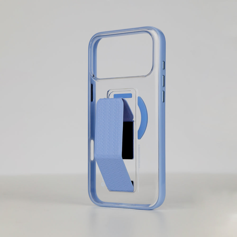 aslitec Luxestand Mag Crystal Clear Magsafe Case With Leather Kickstand For iPhone 18 Pro