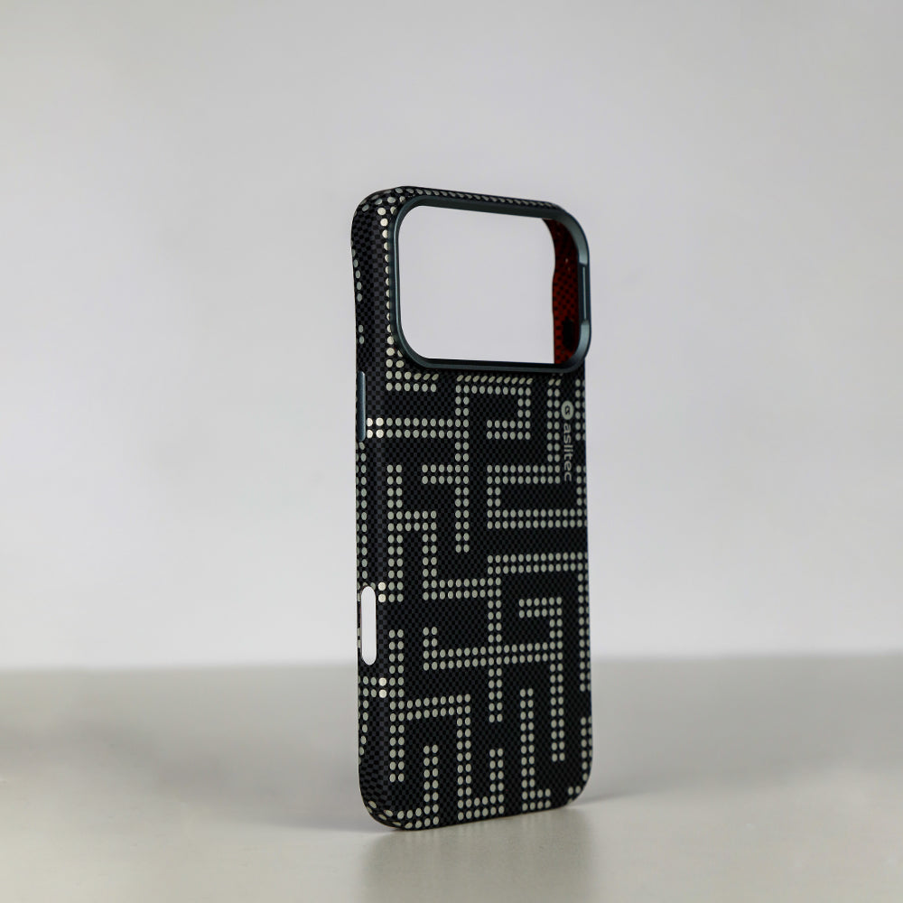aslitec MAZEMAG MagSafe Case with Metal Accents & Maze Pattern for iPhone 18 Pro & 18 Pro Max