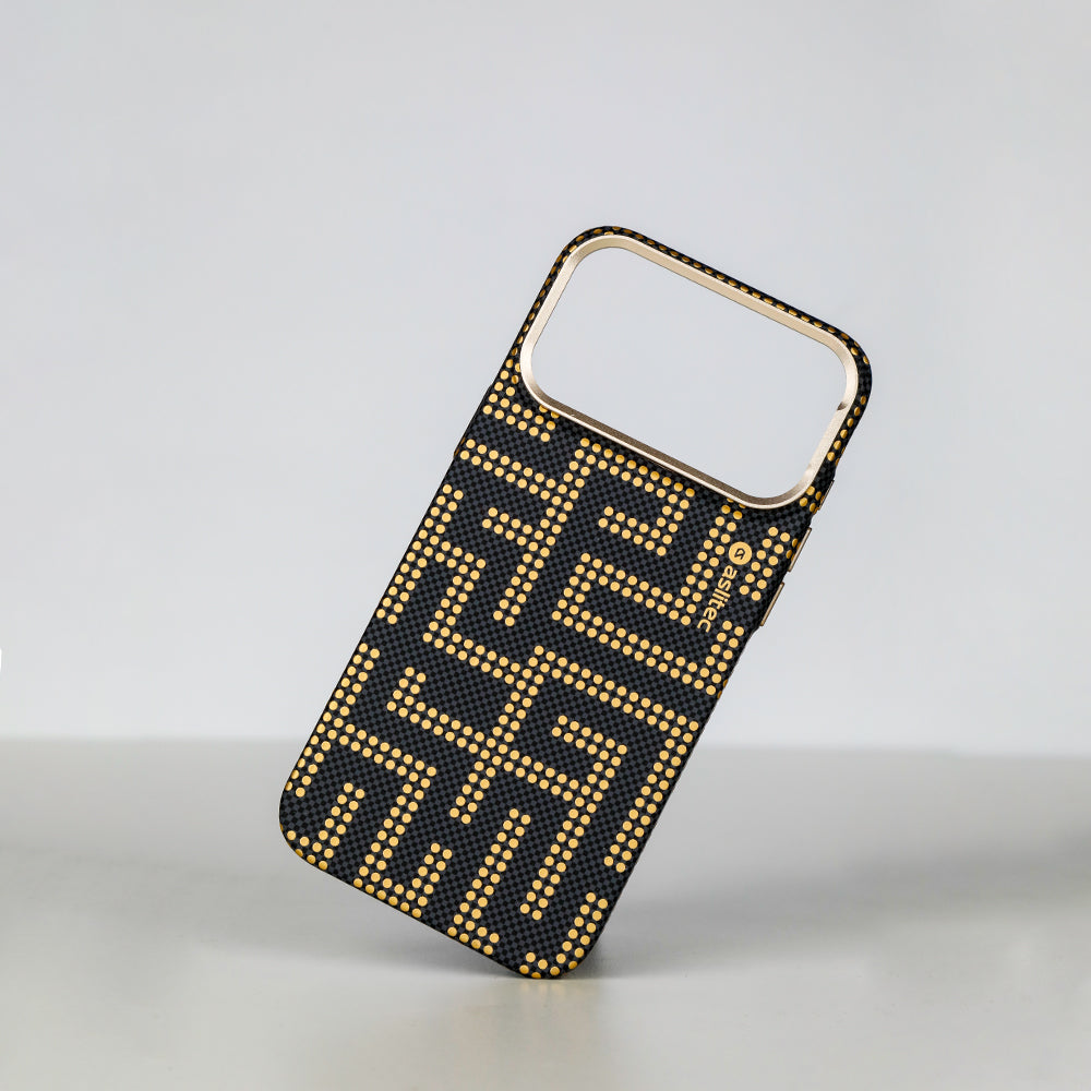 aslitec MAZEMAG MagSafe Case with Metal Accents & Maze Pattern for iPhone 18 Pro