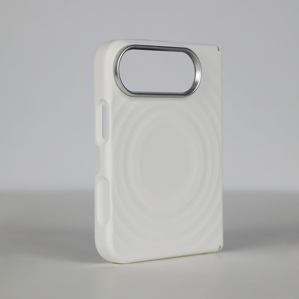 LZEL WAVEFORGE Wave Design MagSafe Case with Silicone Texture for iPhone Duo | Light Gray