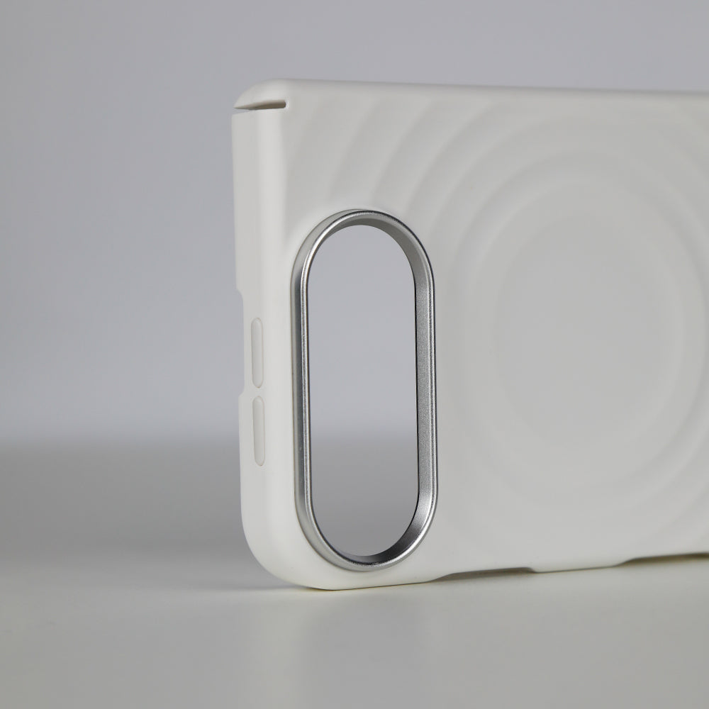 LZEL WAVEFORGE Wave Design MagSafe Case with Silicone Texture for iPhone Duo | Light Gray