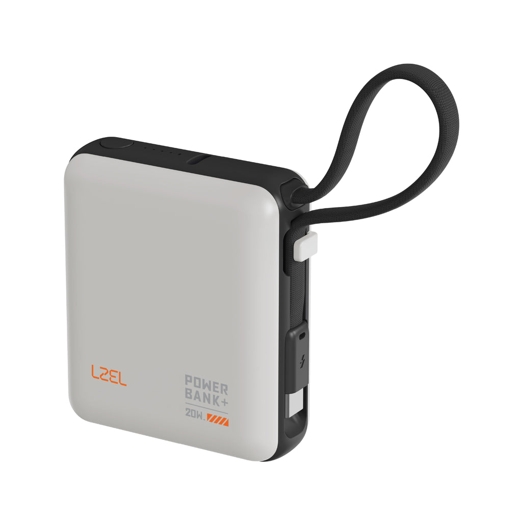 LZEL ZenoFlex Volt Mini 10000mAh PD Power Bank â€“ 20W Output / 18W Input | White