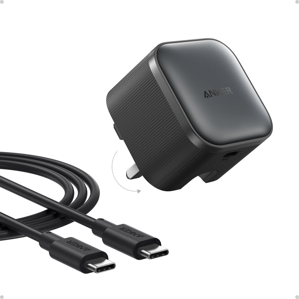 Anker Nano Charger 45W Fast Charger with USB-C to USB-C Cable | Black