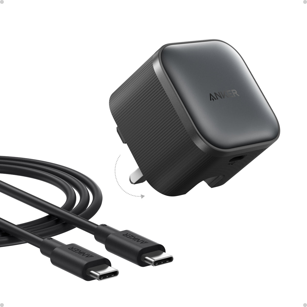 Anker Nano Charger 45W Fast Charger with USB-C to USB-C Cable | Black