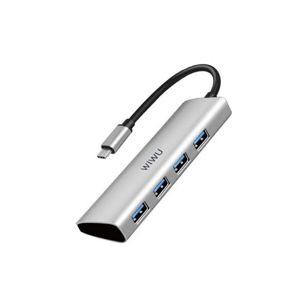 Wiwu Alpha 4 in 1 USB-C Hub Multi-Port Connect Hub | Silver
