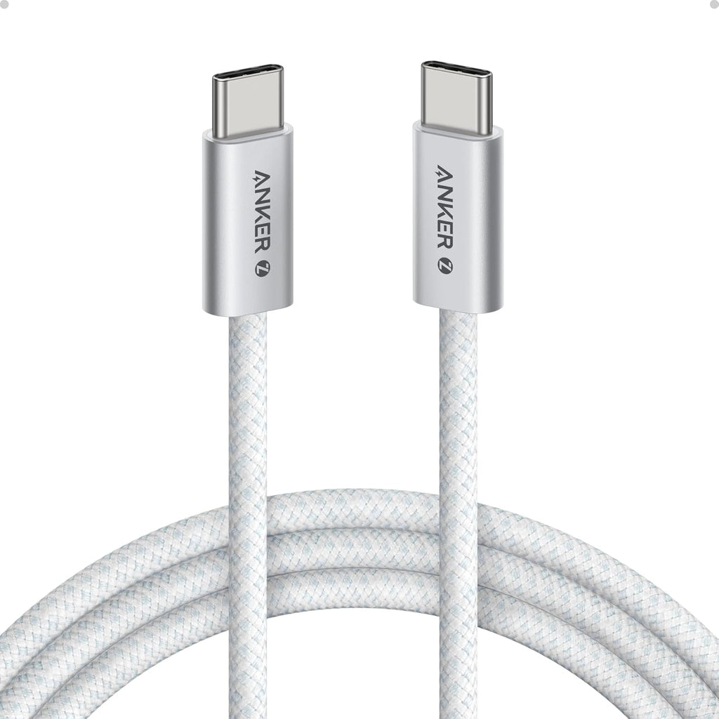 Anker Zolo 240W USB-C to USB-C Cable, Braided and Dirt-Free 1.8m (6ft) | White