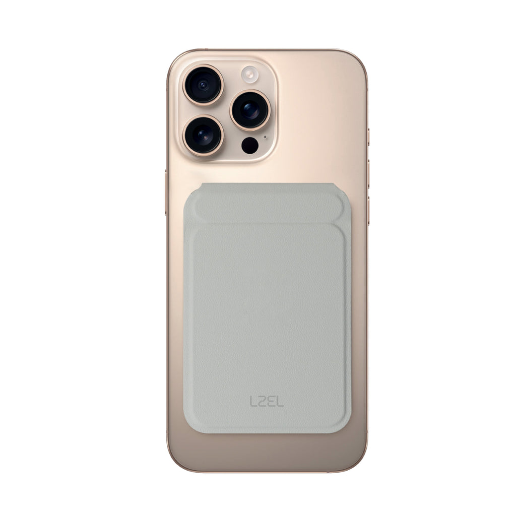 LZEL Magsafe PU Leather Card Holder And Tripod Stand Aegis Clio | Light Gray
