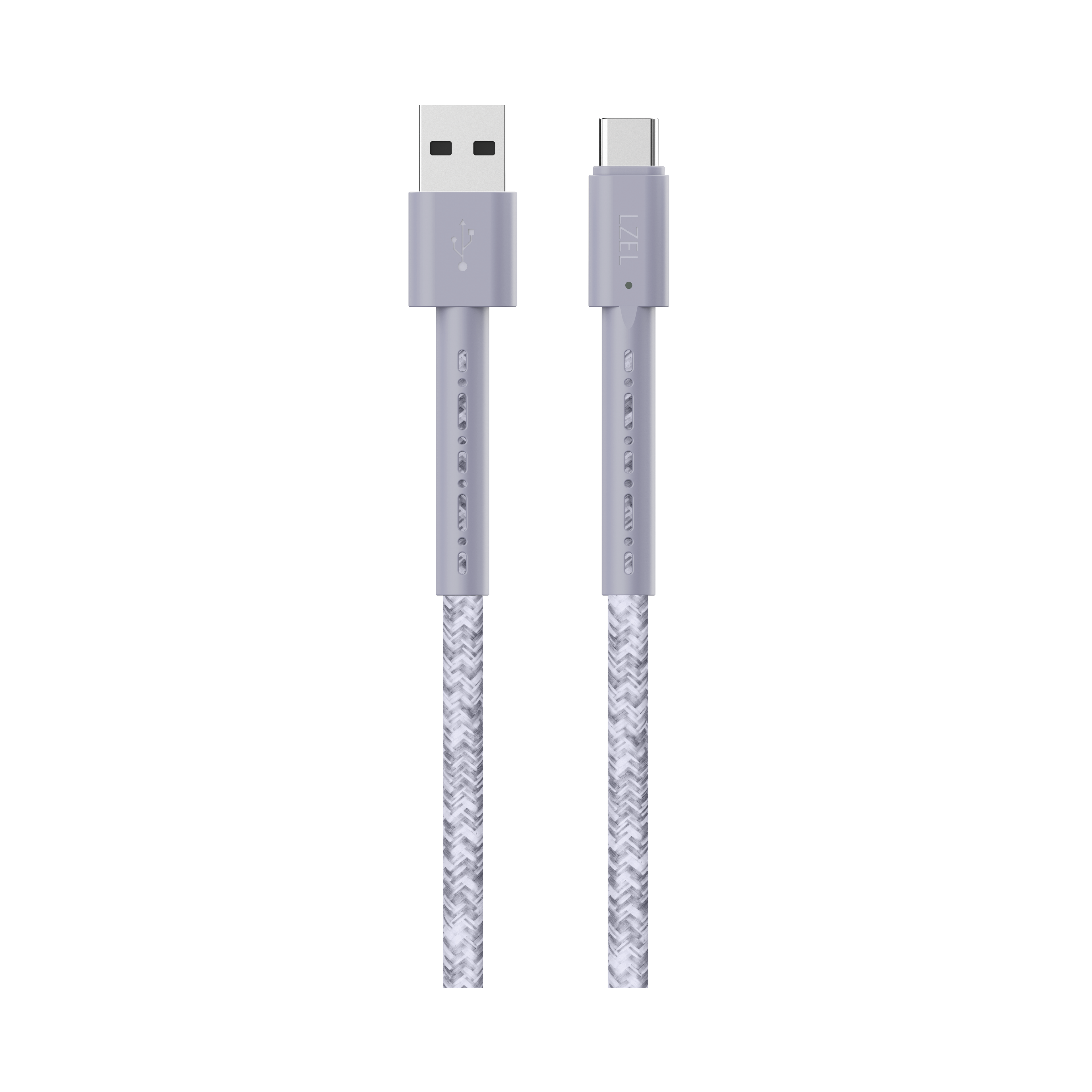LZEL USB-A to USB-C 2.0 Braided Cable 2m â€“ 3A, 15W, 480Mbps | Gray