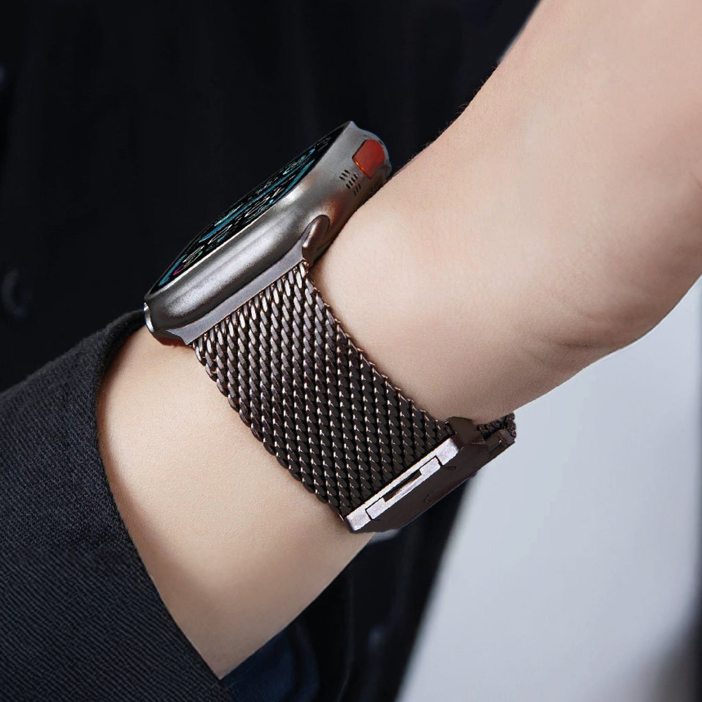 LZEL Avalonflex Titanium  Milanese Loop Watch Band For 42/44/45/46/49mm (S10) | Black