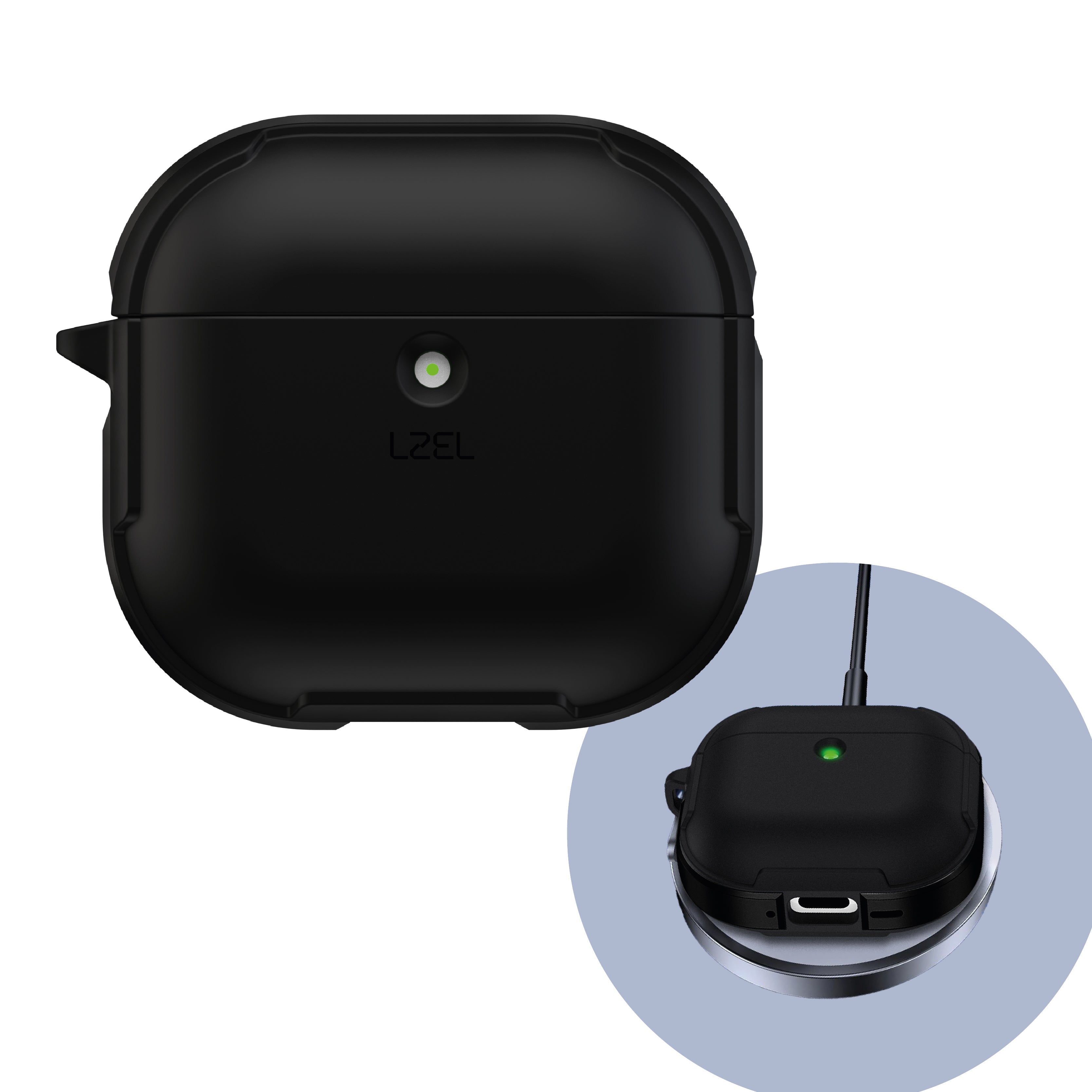 LZEL Aurum Airpods 4 Case Guard Pro Anti Fall Premium Hard Pc Case | Black