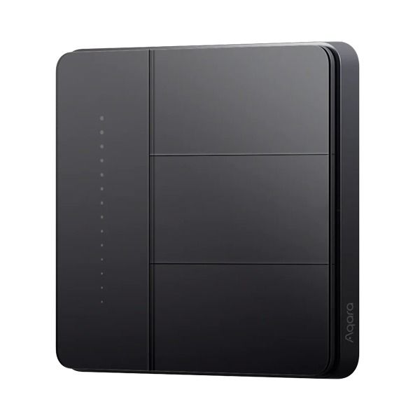 Aqara Smart Wall Switch Z1 Pro â€“ Triple Rocker | Black