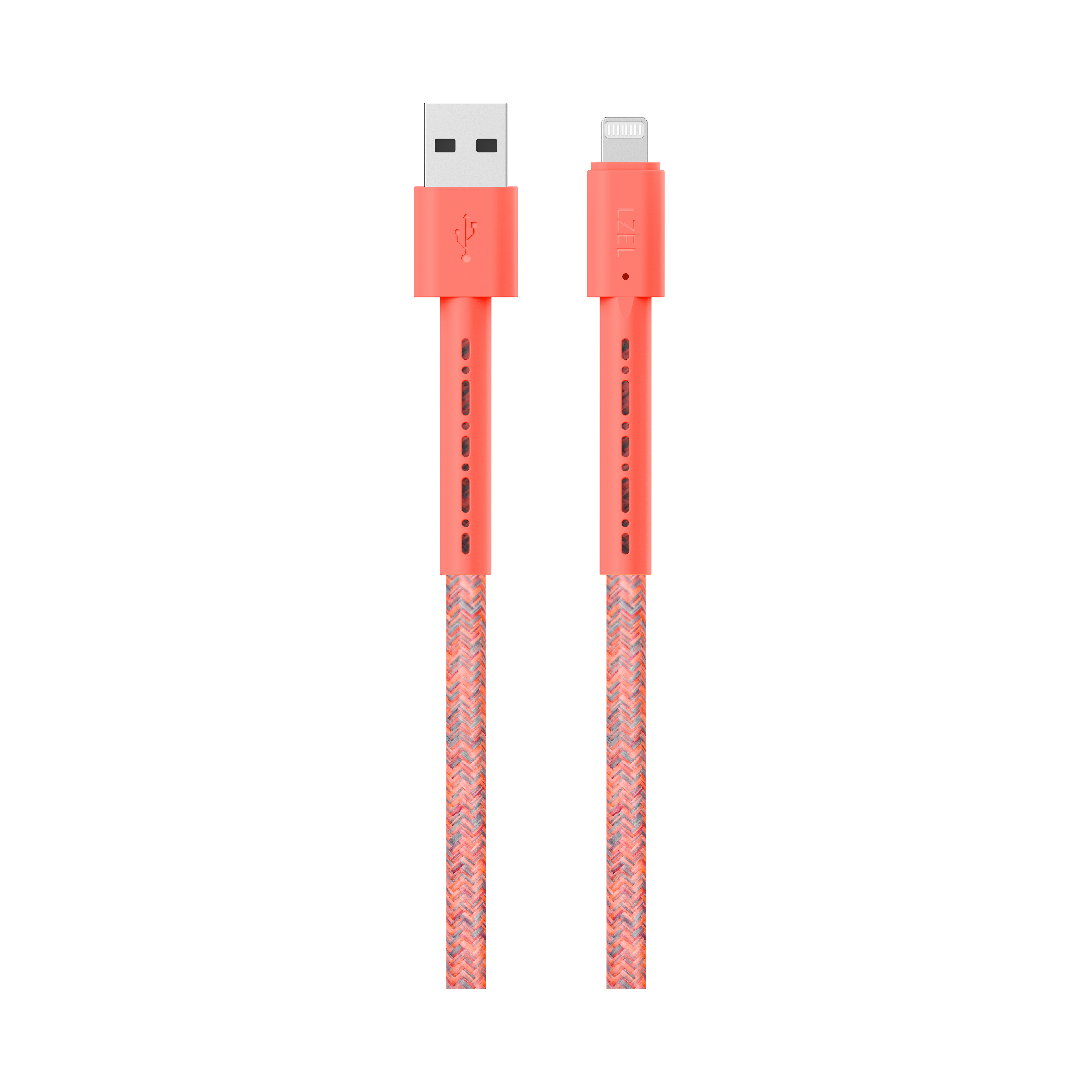 LZEL Celeris Charge AXL Braided USB-A to Lightning Cable, 480Mbps, 15W Max, 1m |  Red